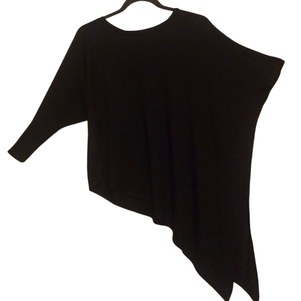 Bershka black asymmetrical pancho S